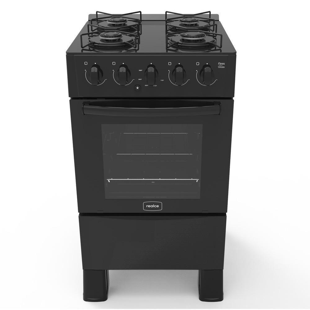 Fogão 4 Bocas A Gás Acendimento Automático Realce Glass Bivolt Cr206 Preto Preto 127/220 - 1