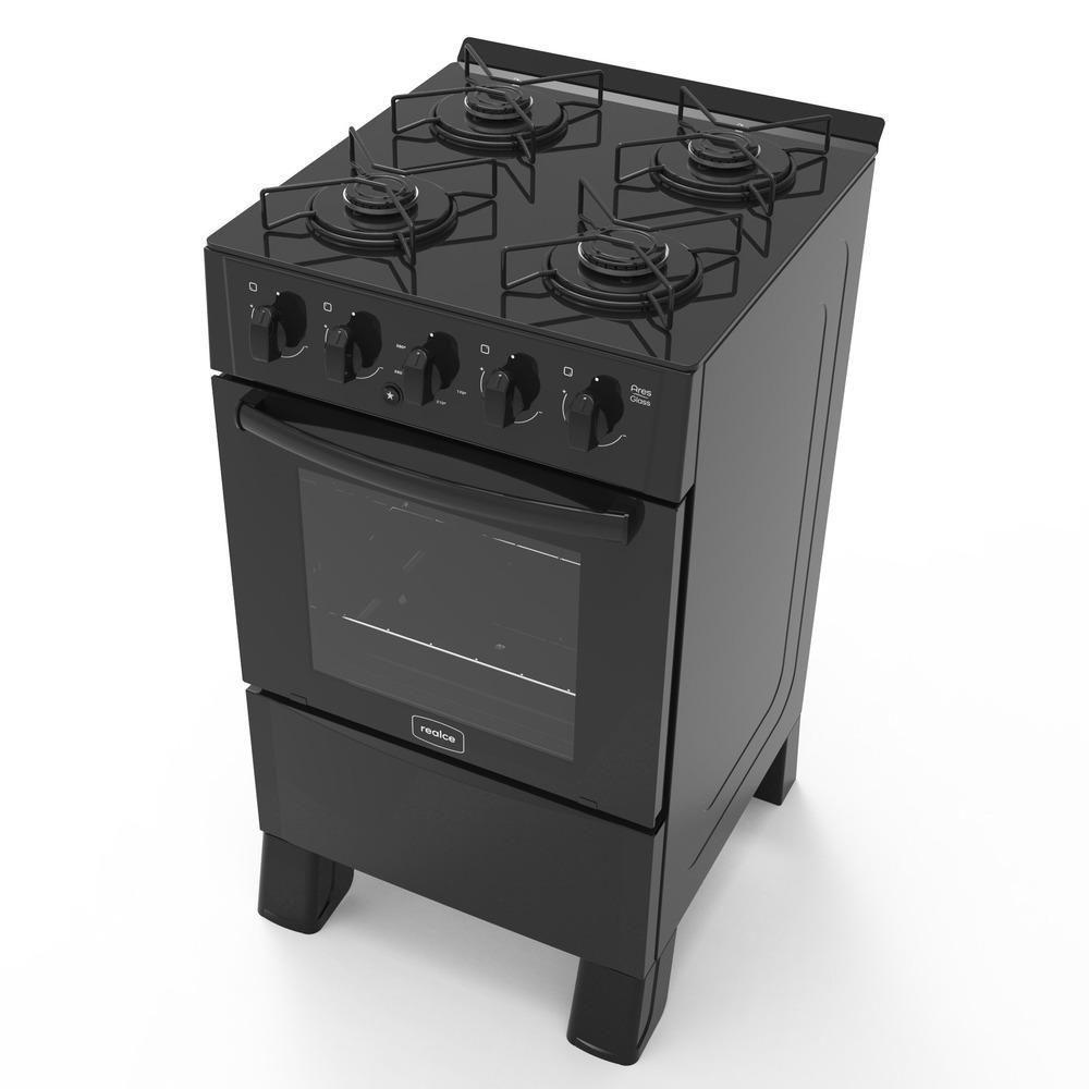 Fogão 4 Bocas A Gás Acendimento Automático Realce Glass Bivolt Cr206 Preto Preto 127/220 - 3