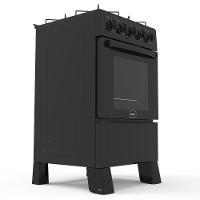 Fogão 4 Bocas A Gás Acendimento Automático Realce Glass Bivolt Cr206 Preto Preto 127/220 - 2