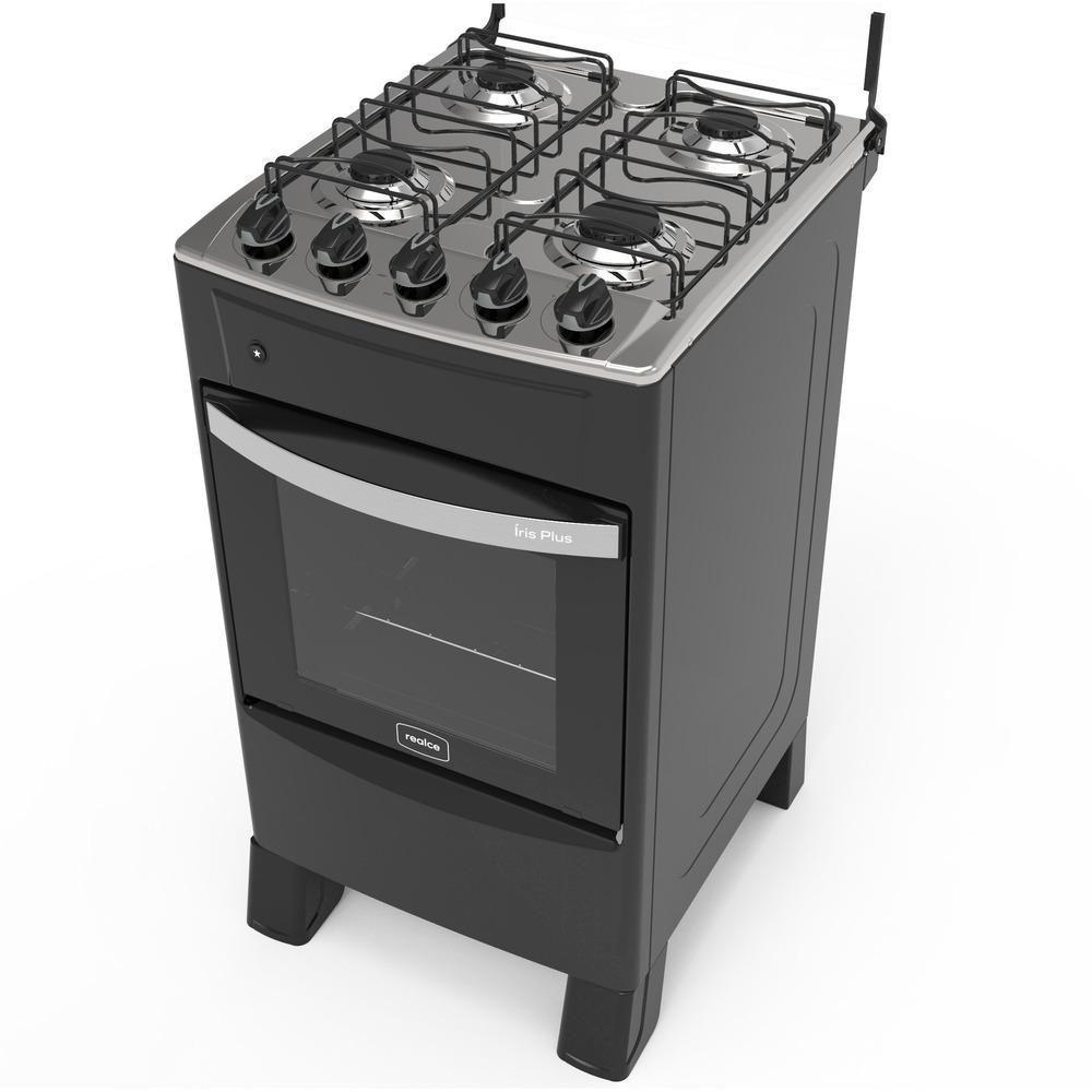 Fogão 4 Bocas A Gás Acendimento Automático Realce Bivolt Cr209 Preto Preto 127/220 - 2