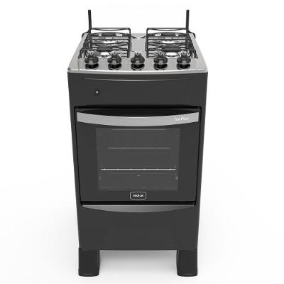 Fogão de Piso 4 Bocas a Gás Realce Eletrodomésticos CR209 Mesa Inox Acendimento Automático Preto