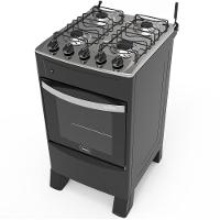 Fogão 4 Bocas A Gás Acendimento Automático Realce Bivolt Cr209 Preto Preto 127/220 - 2