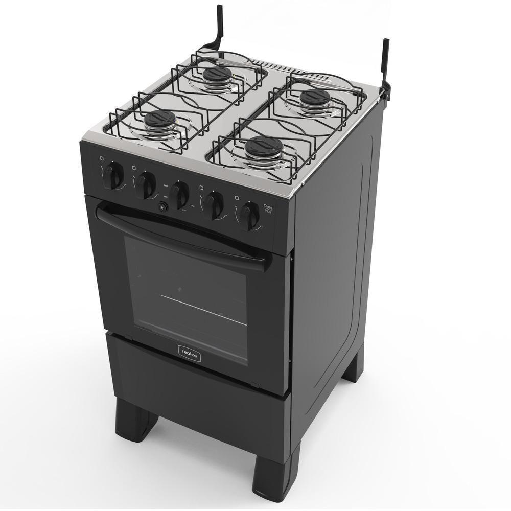 Fogão 4 Bocas A Gás Acendimento Automático Realce Bivolt Cr201 Preto Preto 127/220 - 2
