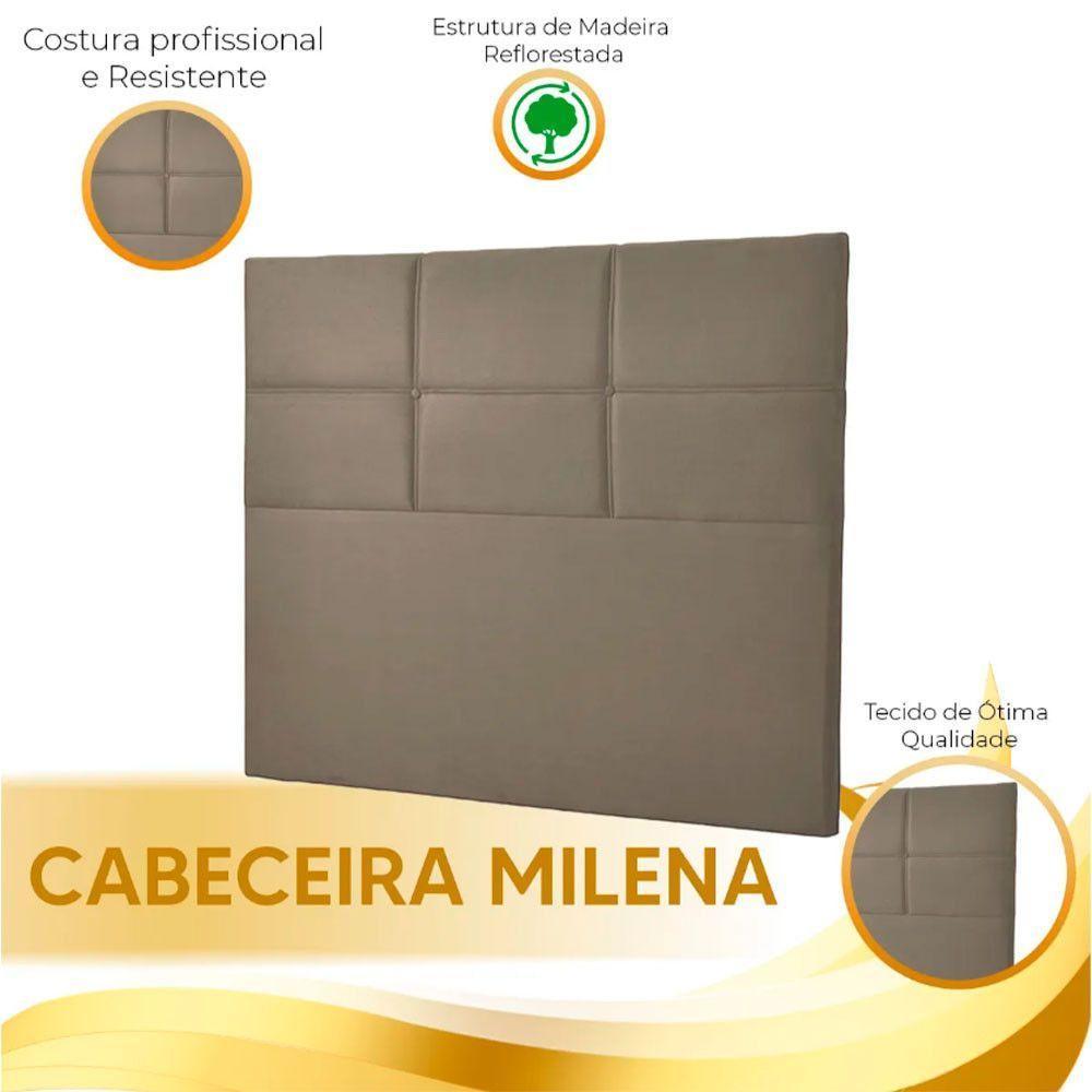 Cabeceira Estofada Milena 1,60 Queen Shop Das Cabeceiras Bege - 6