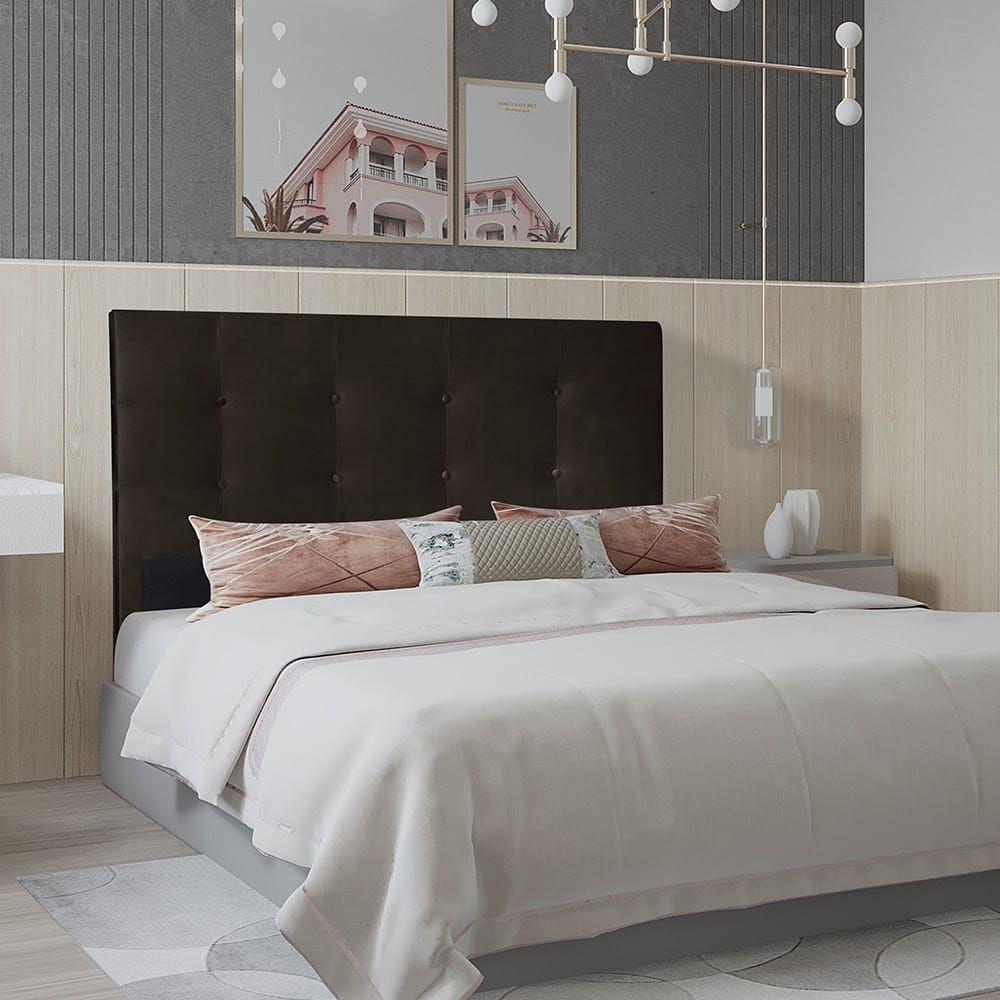 Cabeceira Berlim 90 Cm Cama Box Solteiro Corino Marrom - 3