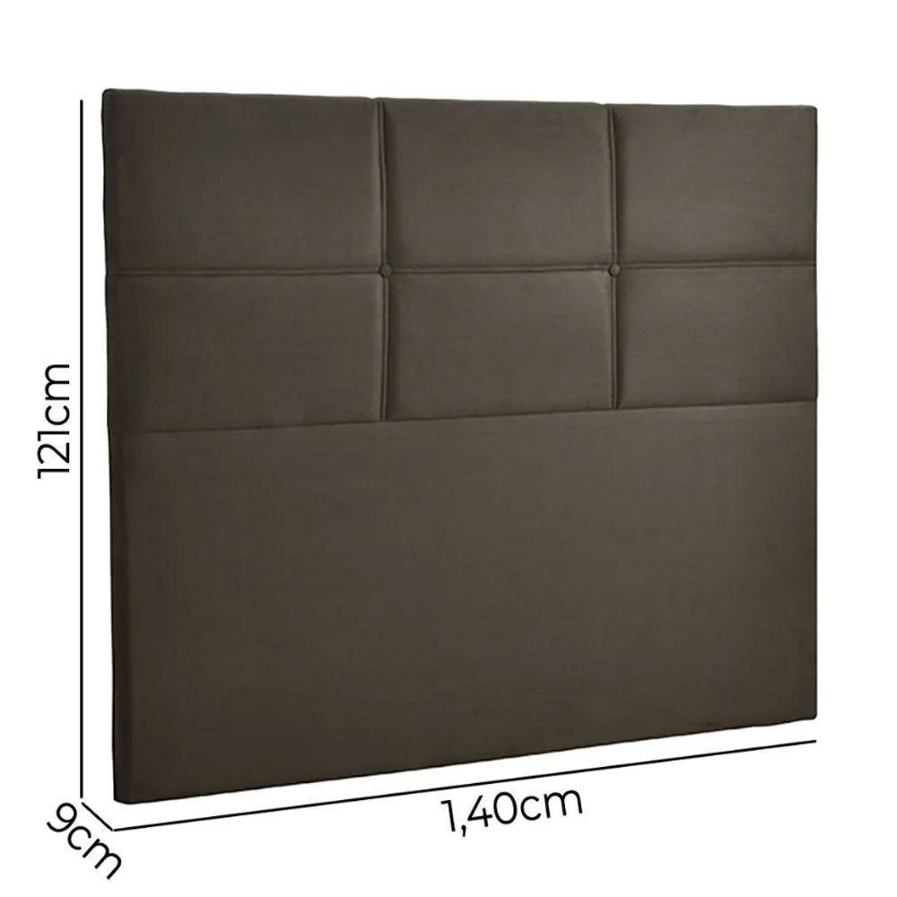 Cabeceira Estofada Milena 1,40 Casal Suede Shop Das Cabeceir Castor - 3