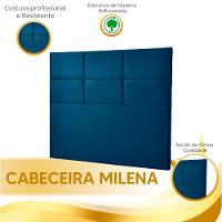 Cabeceira Estofada Milena 1,60 Queen Shop Das Cabeceira Azul - 2