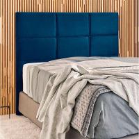 Cabeceira Estofada Milena 1,60 Queen Shop Das Cabeceira Azul - 6