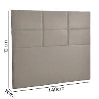 Cabeceira Estofada Milena 1,40 Casal Shop Das Cabeceiras Bege Marfim - 2