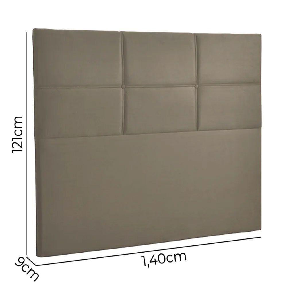 Cabeceira Estofada Milena 1,40 Casal Suede Shop Das Cabeceir Bege - 2