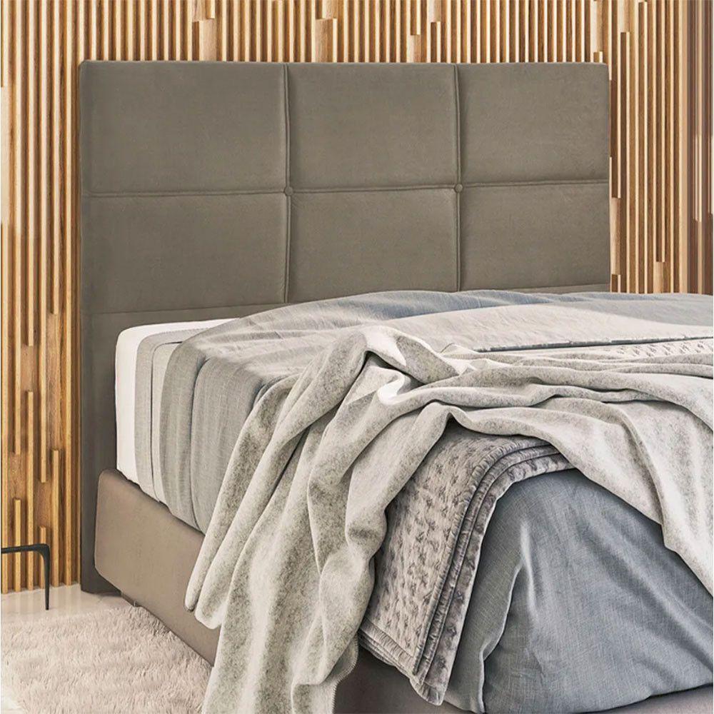 Cabeceira Estofada Milena 1,40 Casal Suede Shop Das Cabeceir Bege - 4