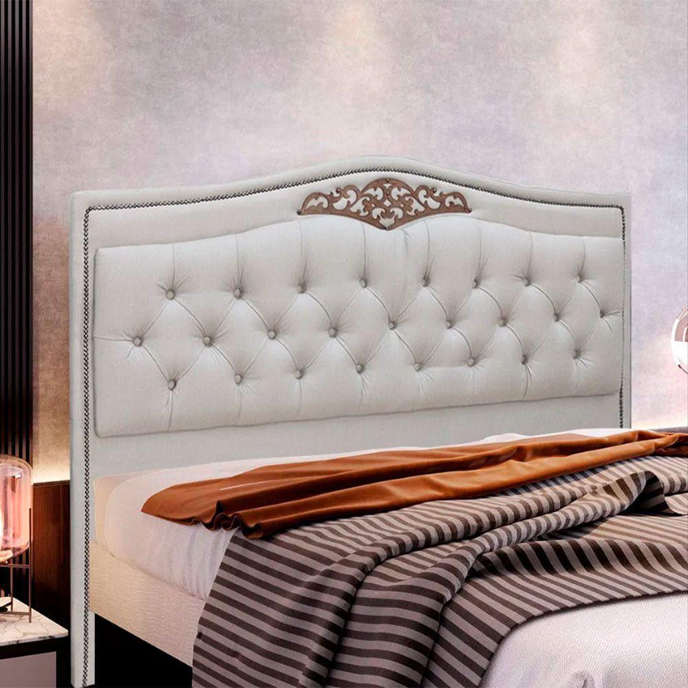 Cabeceira Estofada Holanda 1,95 King Size Linho Shop Das Cabeceiras Carvalho - 6