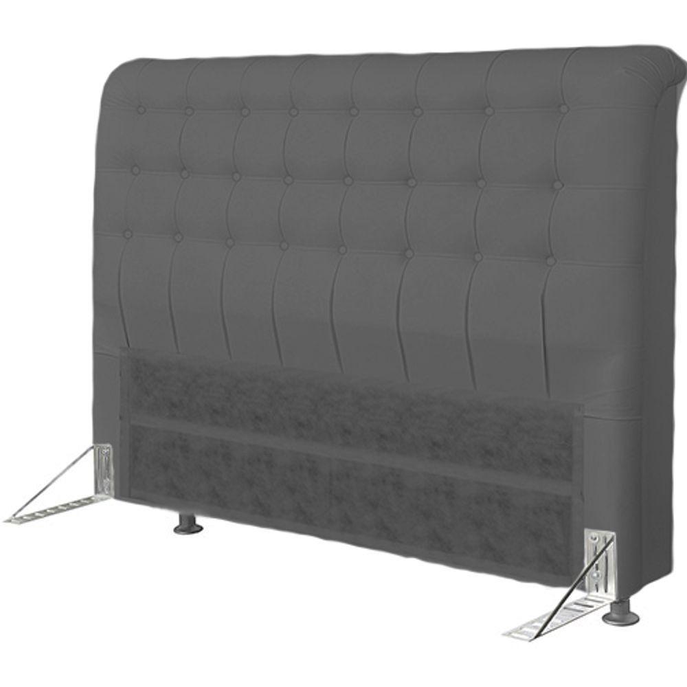 Cabeceira Dama 1,95 Cm Cama Box King Size Suede Grafite - 1