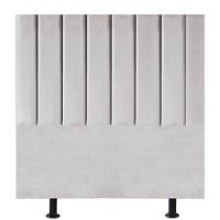 Cabeceira Estofada Cama Box Solteiro 90 Cm Mavie Suede Cor:cinza Claro - 1