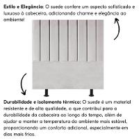 Cabeceira Estofada Cama Box Solteiro 90 Cm Mavie Suede Cor:cinza Claro - 2