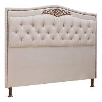 Cabeceira Estofada Holanda 1,60 Queen Linho Shop Das Cabeceiras Capuccino - 2
