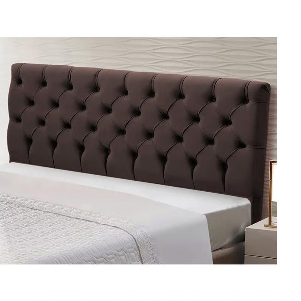 Cabeceira Cristal 1,95 Cm Cama Box King Size Suede Marrom - 2