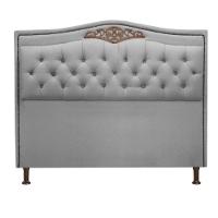 Cabeceira Estofada Holanda 1,60 Queen Linho Shop Das Cabeceiras Grafite - 1