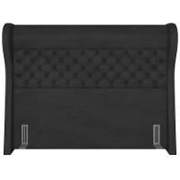 Cabeceira Cama Box King 195 Cm P05 Madrid Couríssimo Preto - Lyam Decor