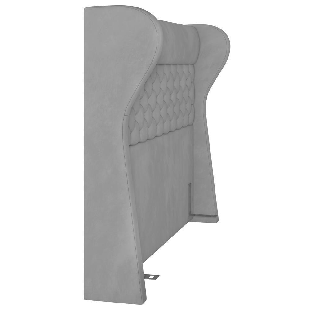 Cabeceira Cama Box King 195 Cm P05 Madrid Veludo Cinza - 3