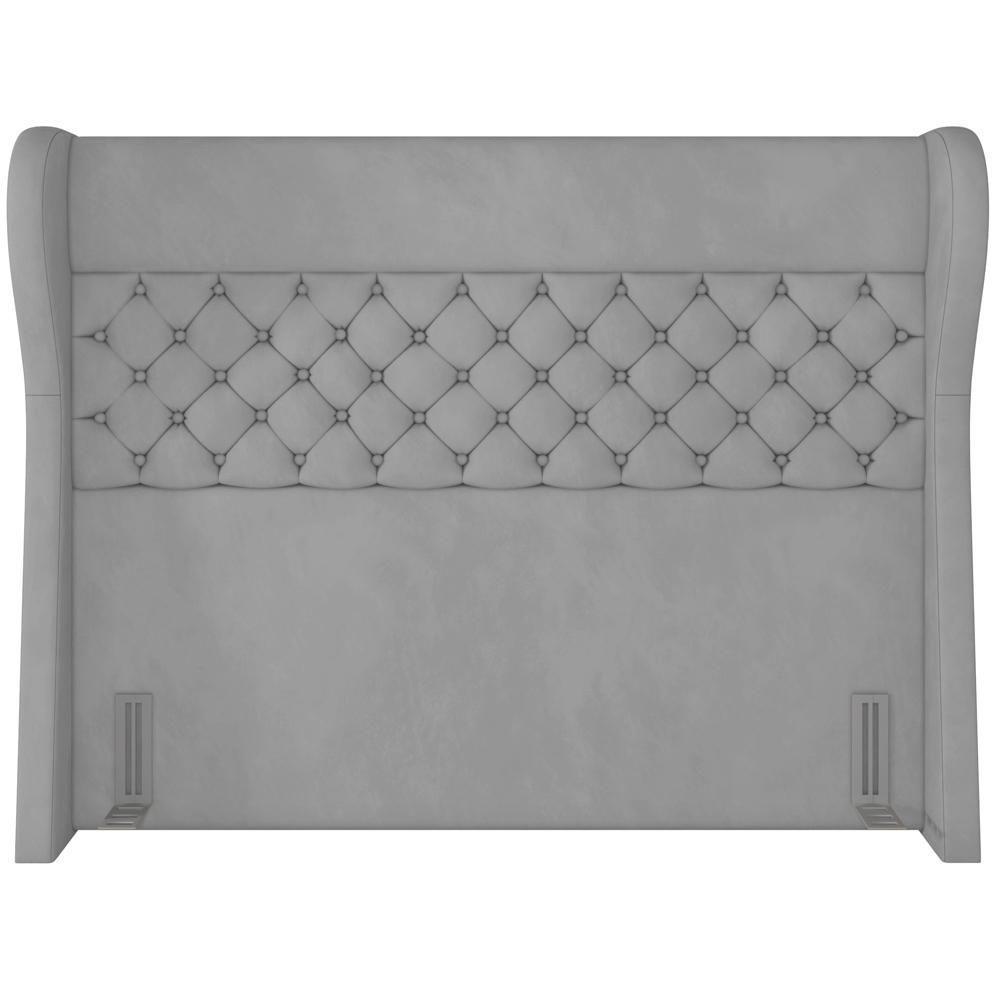 Cabeceira Cama Box King 195 Cm P05 Madrid Veludo Cinza - 4