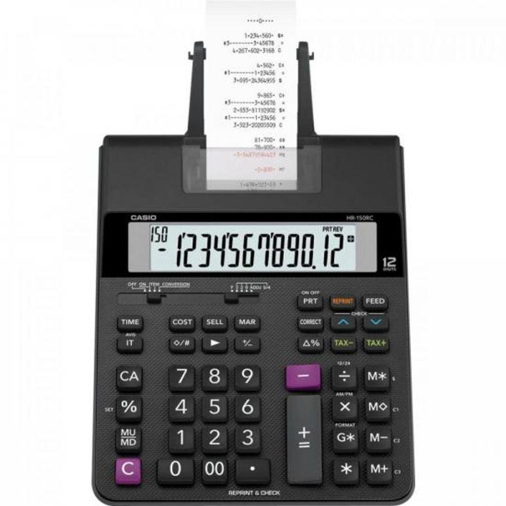 Calculadora Com Bobina Compacta Hr150rc-b Preta Casio - 1