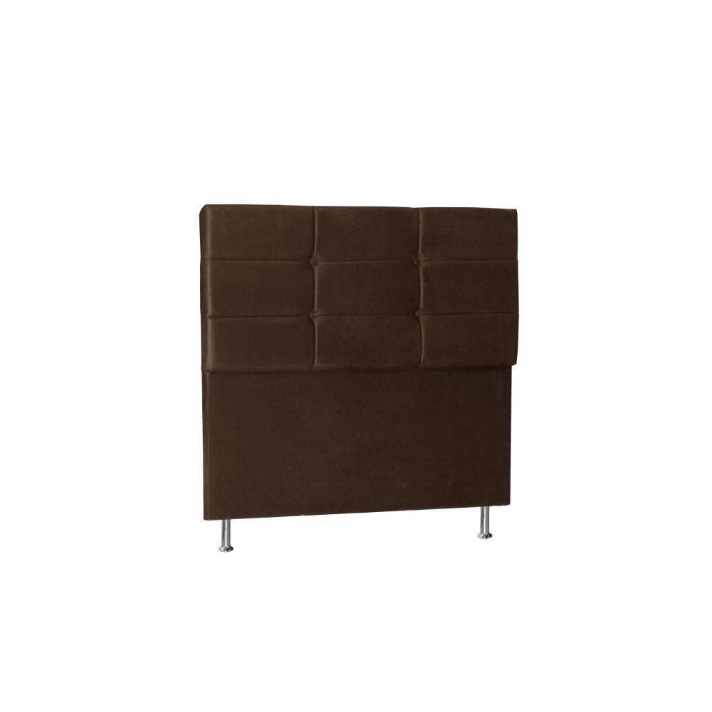 Cabeceira Tóquio 1,60 Cm Cama Box Queen Suede Marrom - 1