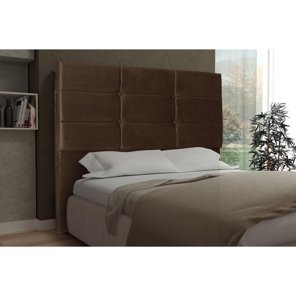 Cabeceira Tóquio 1,60 Cm Cama Box Queen Suede Marrom - 3