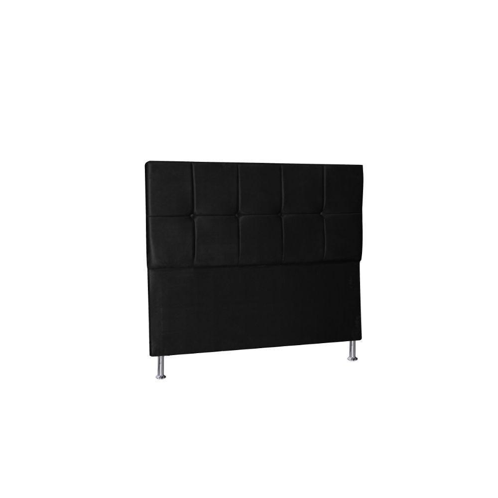 Cabeceira Lisboa 1,60 Cm Para Cama Box Queen Suede Preto - 1