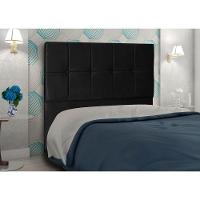 Cabeceira Lisboa 1,60 Cm Para Cama Box Queen Suede Preto - 3