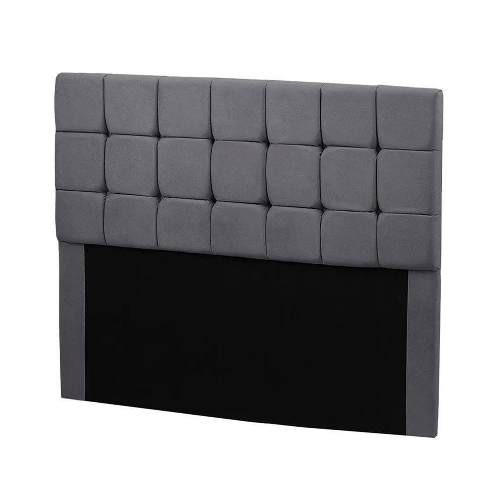 Cabeceira Julia King 195cm Suede Chumbo Shop Das Cabeceiras Chumbo - 1