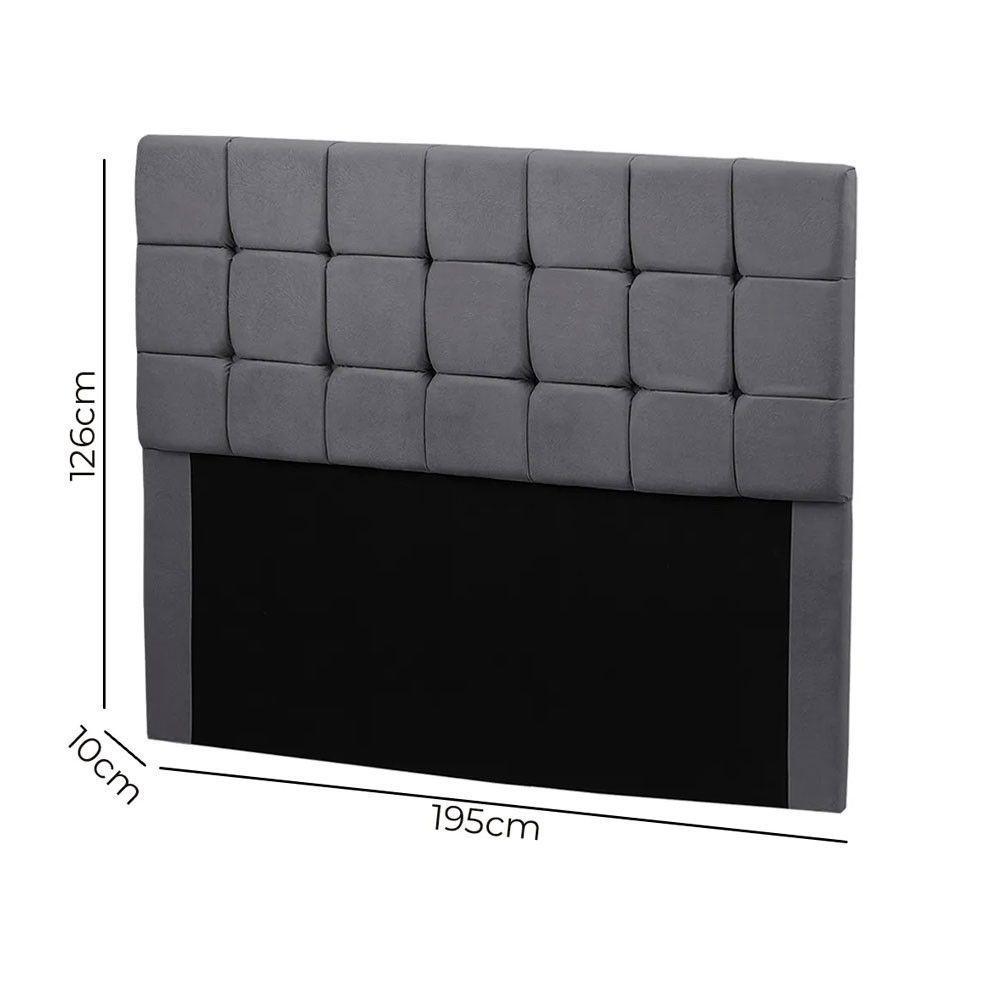 Cabeceira Julia King 195cm Suede Chumbo Shop Das Cabeceiras Chumbo - 2