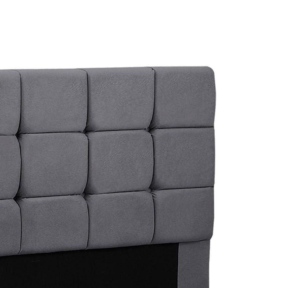 Cabeceira Julia King 195cm Suede Chumbo Shop Das Cabeceiras Chumbo - 4