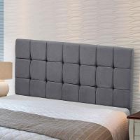 Cabeceira Julia King 195cm Suede Chumbo Shop Das Cabeceiras Chumbo - 5