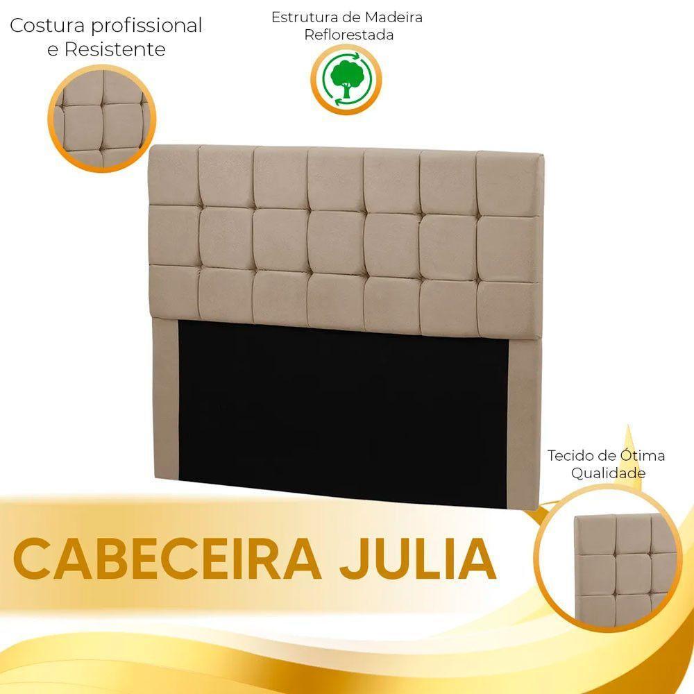Cabeceira Julia King 195cm Suede Bege Shop Das Cabeceiras Bege - 2