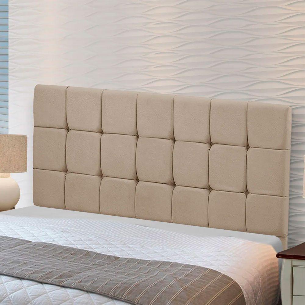 Cabeceira Julia King 195cm Suede Bege Shop Das Cabeceiras Bege - 5