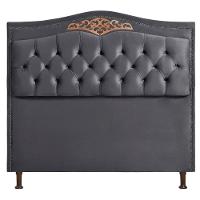 Cabeceira Holanda 195cm King Estofada Shop Das Cabeceiras Cinza Chumbo - 1