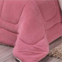 Edredom Coberdrom Fenix Solteiro Sherpa E Manta - Rosa - 3