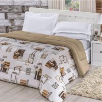 Edredom Quality King Malha 100% Algodão Dupla Face - Avelã - 1