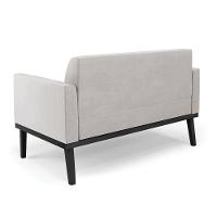 Conjunto 2 Poltronas E 1 Namoradeira Decorativa Pés Fixo Em Madeira Preto Veludo Cinza - 5