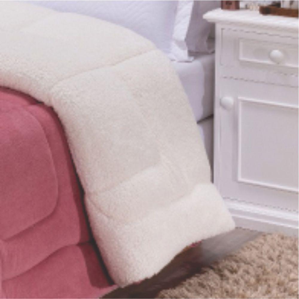 Edredom Coberdrom Fenix Queen Sherpa E Manta - Rosê - 3