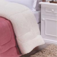 Edredom Coberdrom Fenix Queen Sherpa E Manta - Rosê - 3