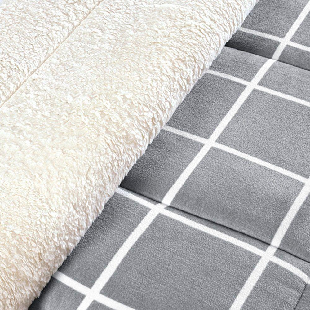 Edredom Coberdrom Austim Queen Original Sherpa E Manta - Cinza - 3