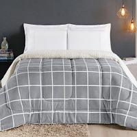 Edredom Coberdrom Austim Queen Original Sherpa E Manta - Cinza - 2