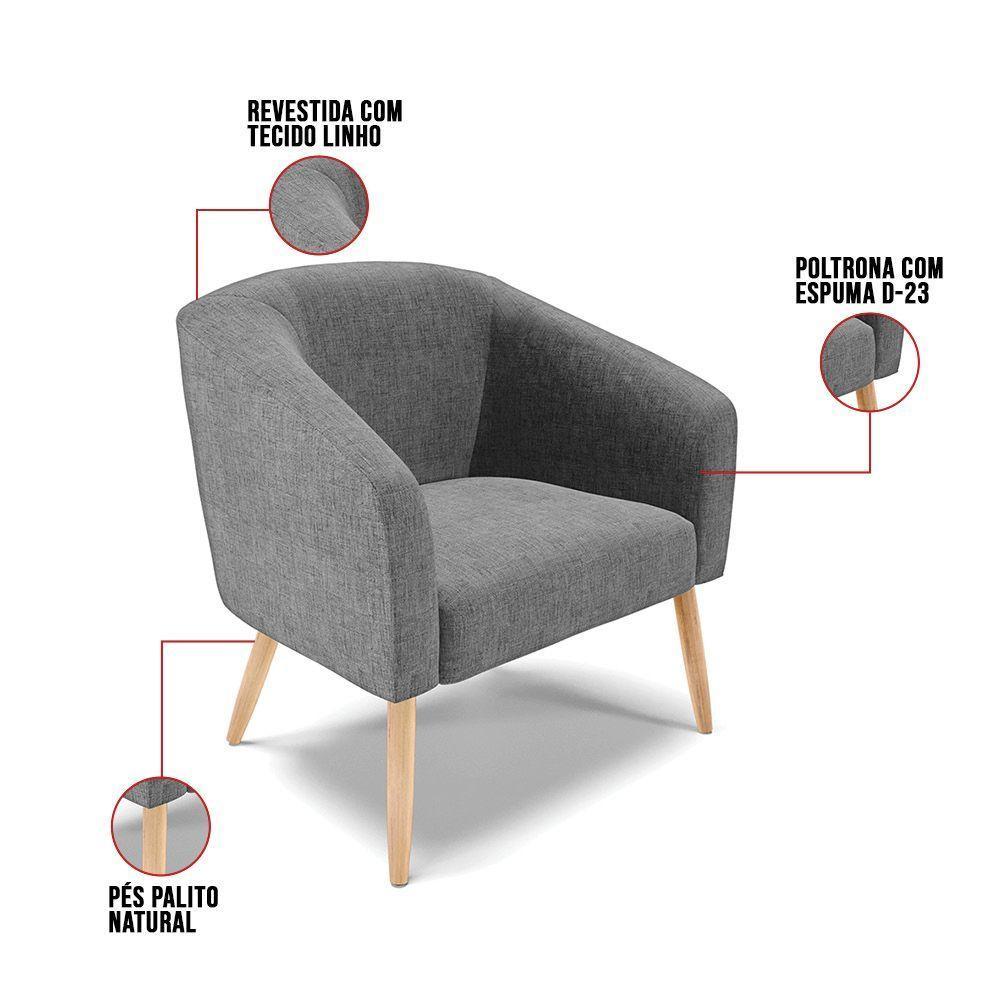 Kit 01 Namoradeira 02 Lugares E 02 Poltronas A26 Grafite - 4