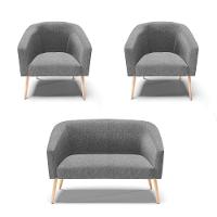 Kit 01 Namoradeira 02 Lugares E 02 Poltronas A26 Grafite - 1