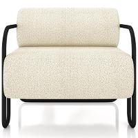 Kit 02 Poltronas Decorativa Pés Industrial Moscou K01 Bouclê Creme - Lyam Decor - 5