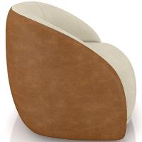 Kit 02 Poltronas Decorativa Giratória Angelina M03 Bouclê Bege Couríssimo Whisky - 2