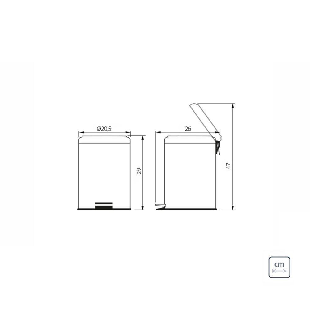 Lixeira Com Pedal Tramontina Brasil Plus 5 Litros Em Aço Inox Acetinado - 2