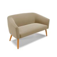 Kit 1 Namoradeira E 2 Poltronas Marrom Rato Base Madeira - 7